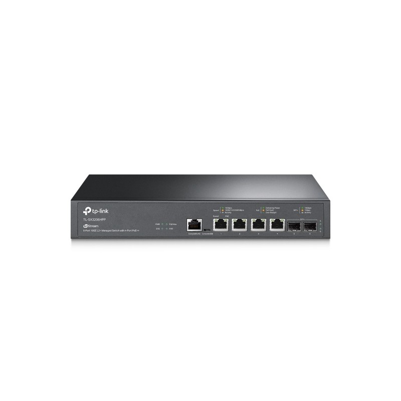 TP-Link JetStream 6-Port 10GE L2+ Managed Switch with 4-Port PoE++ TP-Link JetStream 6-Port 10GE L2+ Managed Switch with 4-Port PoE++
