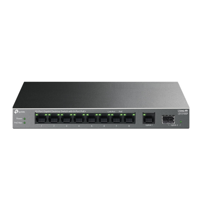 TP-Link LiteWave 10-Port Gigabit Desktop Switch with 8-Port PoE+ TP-Link LiteWave 10-Port Gigabit Desktop Switch with 8-Port PoE+