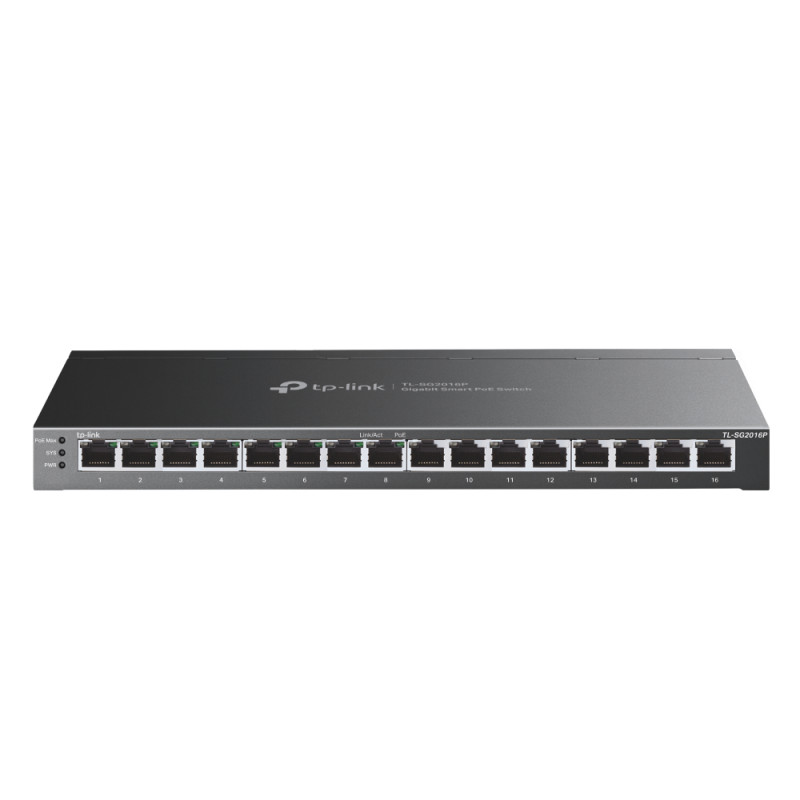 TP-Link JetStream 16-Port Gigabit Smart Switch with 8-Port PoE+ TP-Link JetStream 16-Port Gigabit Smart Switch with 8-Port PoE+