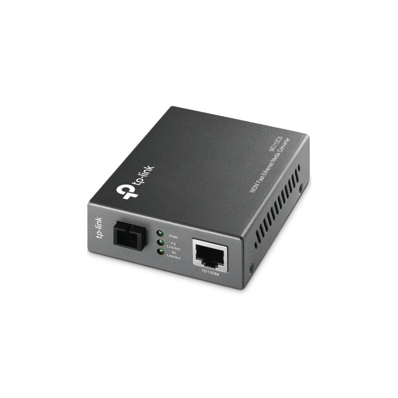 P-Link MC112CS network media converter 100 Mbit/s Single-mode Black