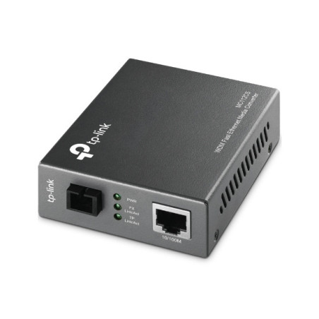 P-Link MC112CS network media converter 100 Mbit/s Single-mode Black