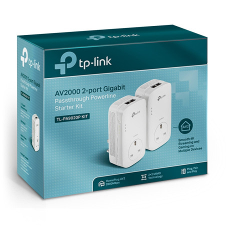 P-Link AV2000 2-Port Gigabit Passthrough Powerline Starter Kit