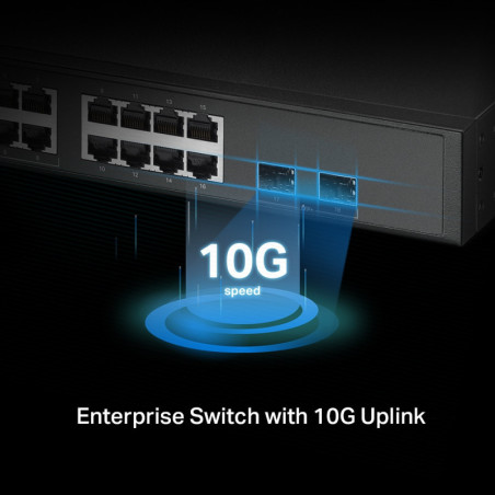 P-Link Omada 16-Port 2.5G and 2-Port 10GE SFP+ L2+ Managed Switch with 8-Port PoE+