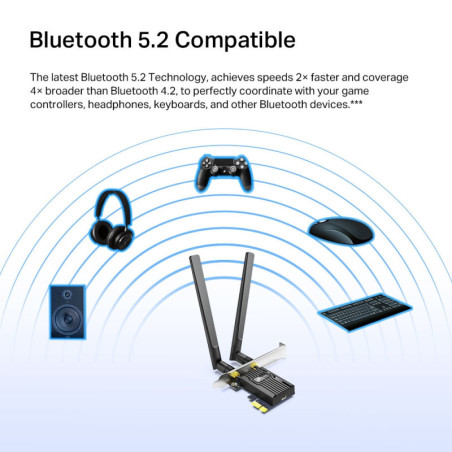 P-Link AX3000 Wi-Fi 6 Bluetooth 5.2 PCIe Adapter